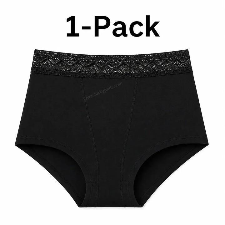 3-Pack High Waisted Lace Period Boxer–40 ml Absorbency | OEKO-TEX Certified(FREE Stain-Removal Soap & Laundry Bag)