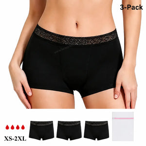 High Waisted Lace Period Boxer | ≈4 Regular Tampons | OEKO-TEX Certified | Free Wet Bag & Laundry Bag