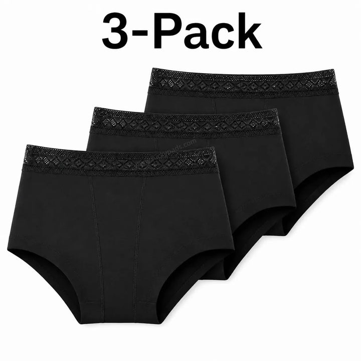 High Waisted Lace Period Boxer | ≈4 Regular Tampons | OEKO-TEX Certified | Free Wet Bag & Laundry Bag