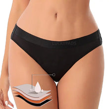 Load image into Gallery viewer, Front View of luckypads period underwear for girls, Black
