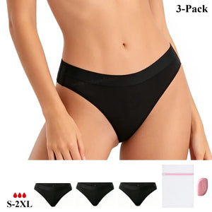 Front View of luckypads period underwear for girls, Black