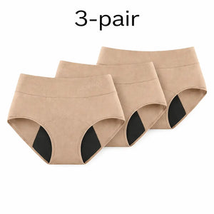 3-pair luckypads period underwear for teens, Beige
