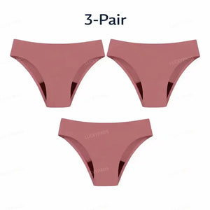 3-pair luckypads period underwear for women, Rose gold
