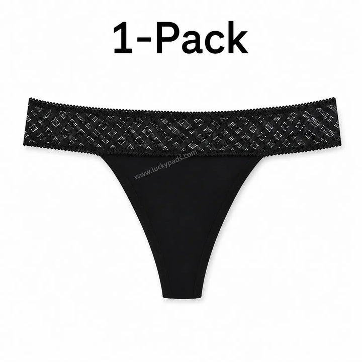 3-Pack Lace Period Thong–OEKO-TEX Certified(FREE Stain-Removal Soap & Laundry Bag)