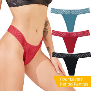 Front View of luckypads period underwear thong