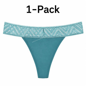 3-Pack Lace Period Thong–OEKO-TEX Certified(FREE Stain-Removal Soap & Laundry Bag)