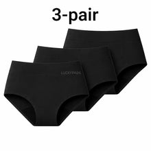 Load image into Gallery viewer, 3-pair luckypads reusable menstrual panties, Black

