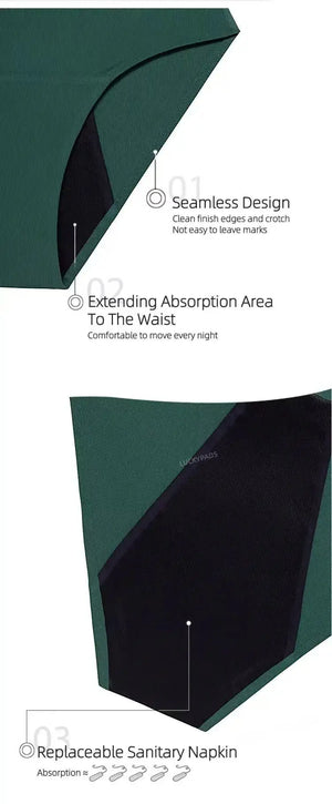 3-pair Seamless Absorbent Period and Bladder Leak Underwear - Brief - Moderate Flow