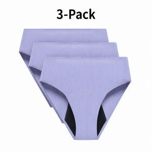 3-Pack High Waisted Seamless Period Brief–50ml Absorbency | OEKO-TEX Certified(FREE Stain-Removal Soap & Laundry Bag)