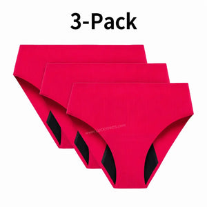 3-Pack High Waisted Seamless Period Brief–50ml Absorbency | OEKO-TEX Certified(FREE Stain-Removal Soap & Laundry Bag)