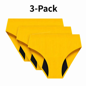 3-Pack High Waisted Seamless Period Brief–50ml Absorbency | OEKO-TEX Certified(FREE Stain-Removal Soap & Laundry Bag)