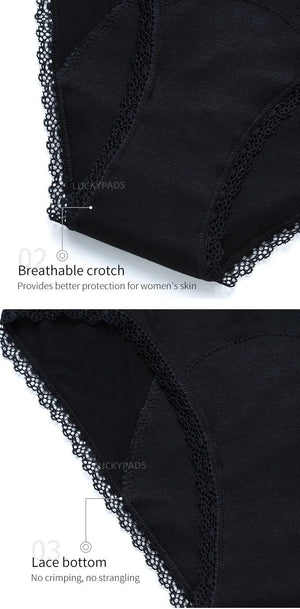details of luckypads sexy period underwear, Black