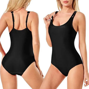 details of luckypads swim suit period, Black