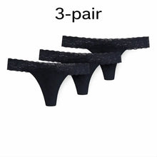Load image into Gallery viewer, 3-Pair Absorbent Period and Bladder Leak Underwear - Thong - Light/Moderate Flow
