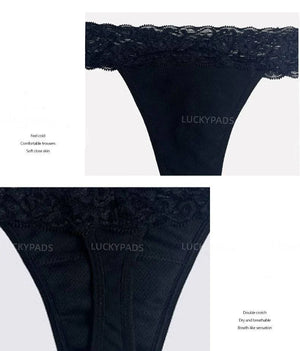 details of luckypads thong period underwear