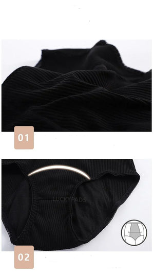 details of luckypads women period underwear, Black