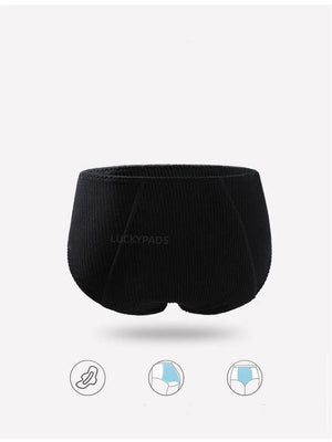 details of luckypads women period underwear, Black