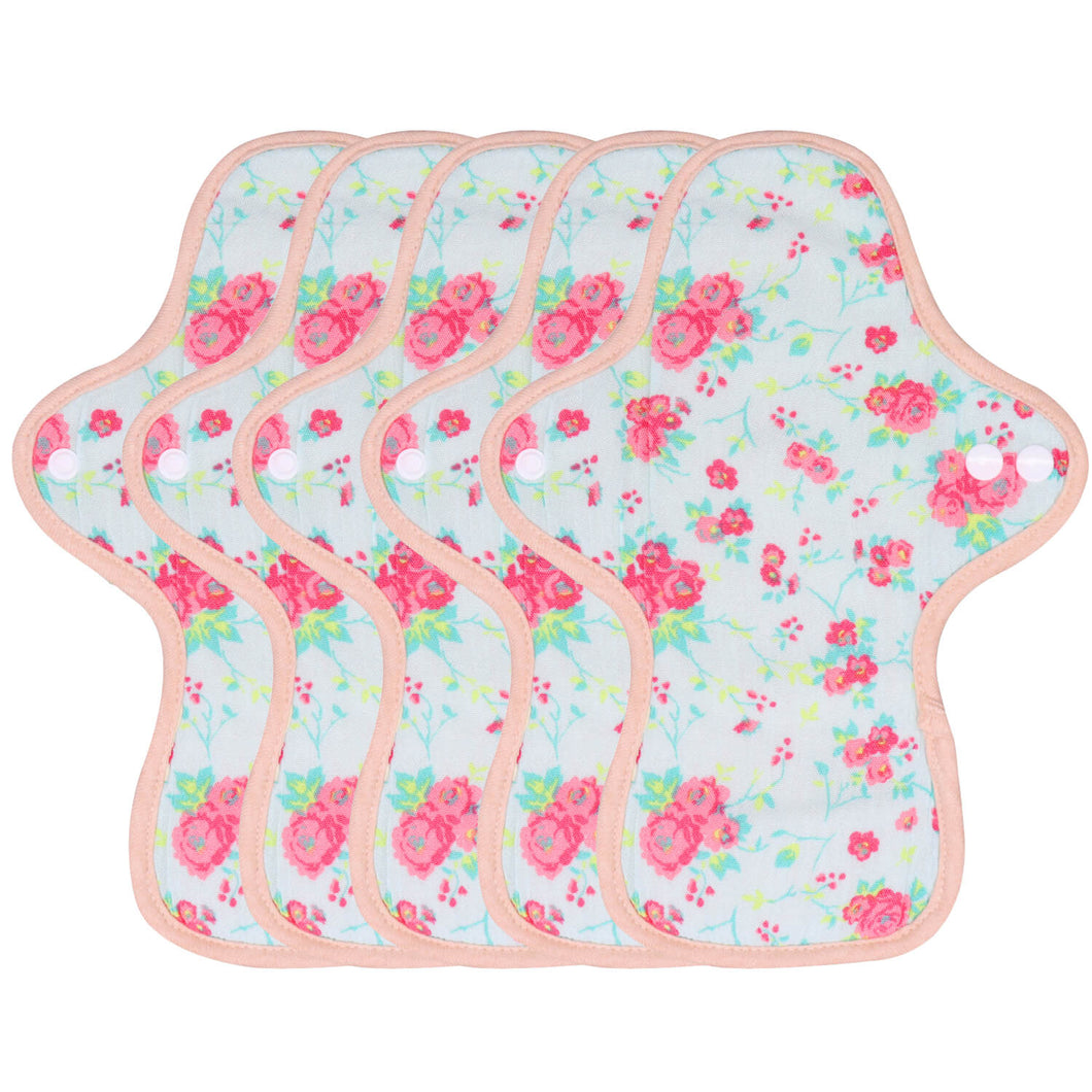 5-piece Day Pads(Pattern Red/Yellow/Blue/Pink/Green)