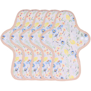 5-piece Day Pads(Pattern Red/Yellow/Blue/Pink/Green)